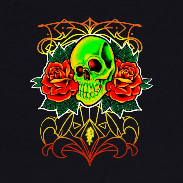 Tattoo skull and roses by Tattotonyaz